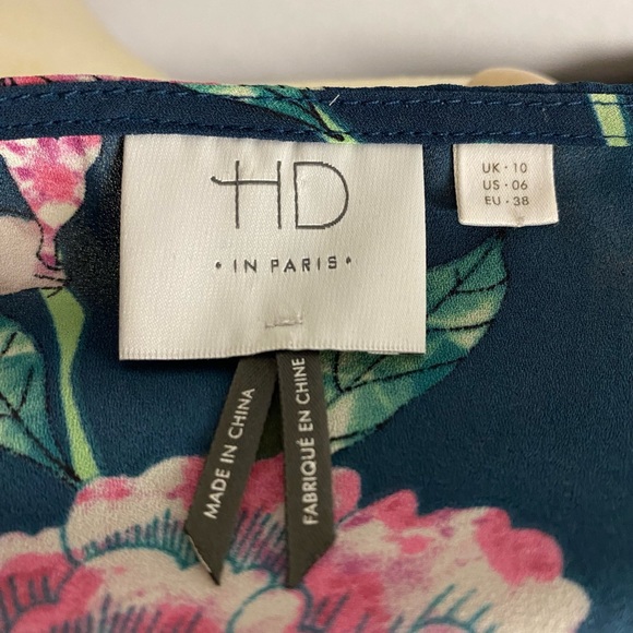 Anthropologie HD in Paris Floral Blouse – Dark Green, Machine Washable - Picture 6 of 7